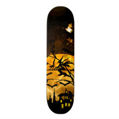 Flying Witch Harvest Moon Bats Halloween Gifts Skate Deck