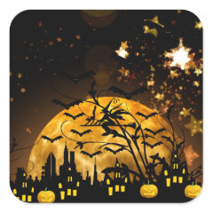 Flying Witch Harvest Moon Bats Halloween Gifts Sticker