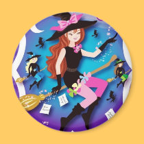 flying witch magnet