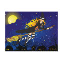 flying witch postcard