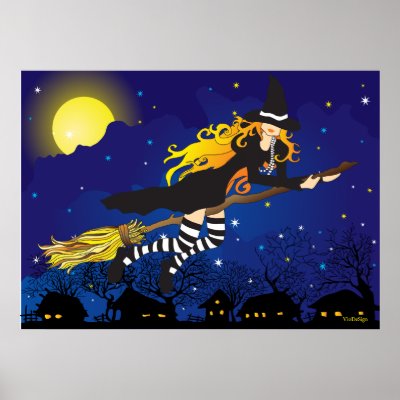 flying witch posters by VioDeSign