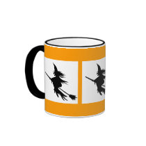 Flying Witch Shadow Halloween Mug by angela65 Flying Witch Shadow Halloween Mug
