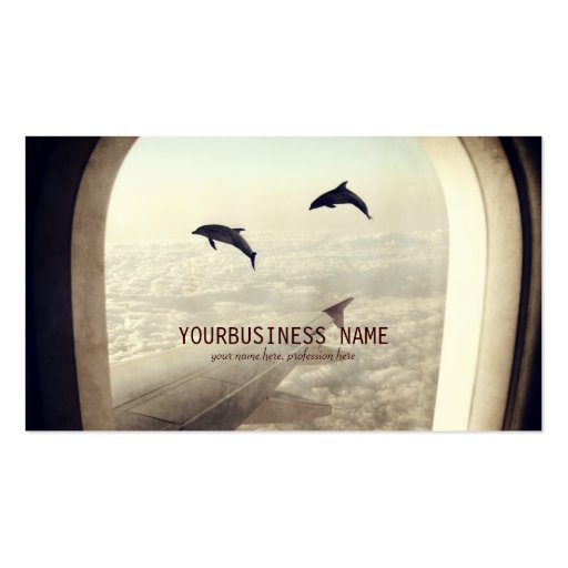 Flying with Dolphins Business Card Template (front side)