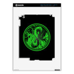 Flying Yin Yang Dragons - green and black Decal For iPad 3