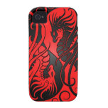 Flying Yin Yang Dragons - red and black Vibe iPhone 4 Case