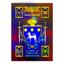 FLYNN FAMILY COAT OF ARMS CREST AND SHIELD cards