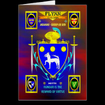 FLYNN FAMILY COAT OF ARMS CREST AND SHIELD cards