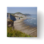 Flysch in the coast of Zumaia, Guipuzcoa, Basque Pinback Button