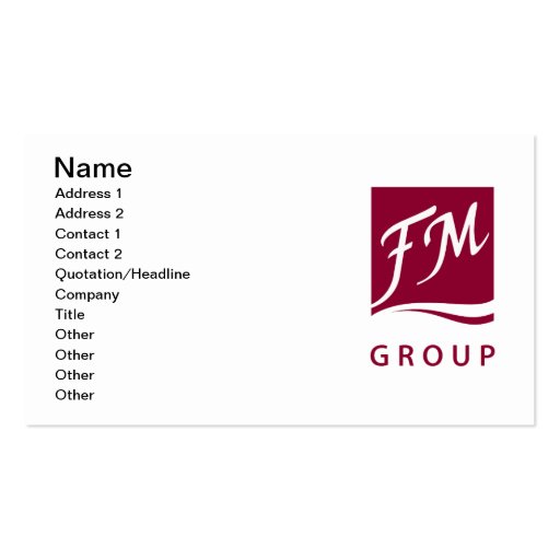 FM Group Perfume Business Card Template
