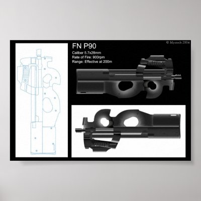 FN P90 Stat Sheet Posters by