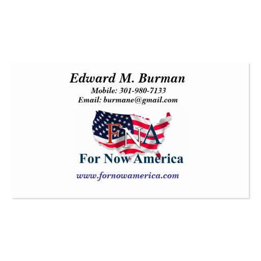 FNA Ed Burman Business Card (front side)