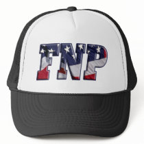 FNP USA FLAG WRAPPED FAMILY NURSE PRACTITIONER hats by NurseStore FNP USA FLAG WRAPPED FAMILY NURSE PRACTITIONER hats