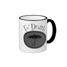 Fo' Drizzle Retro Umbrella - Grey & Black Mugs