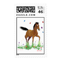 Foal and butterflies Postage Stamps