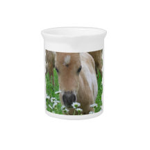 Foal Smelling Daisies Pitcher