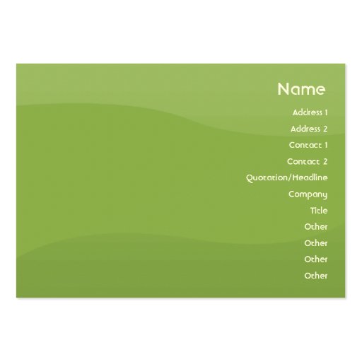 Foamgreen Waves - Chubby Business Card Templates (front side)