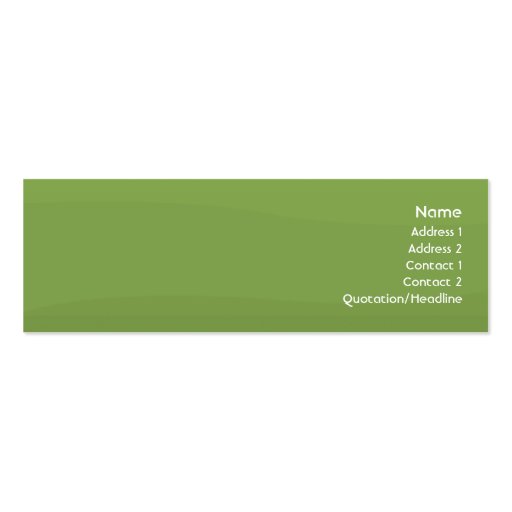 Foamgreen Waves - Skinny Business Card Templates (front side)