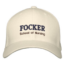 FOCKER School of Nursing embroidered hats by cowboyannie FOCKER School of Nursing embroidered hats