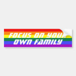 Focus on Your Own Family Rainbow Flag Bumper Stickers
