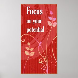 Focus-Positive Attitude Motivational Poster print