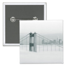 Fog rolls through the San Francisco bay 2 Pinback Buttons