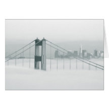 Fog rolls through the San Francisco bay 2 Greeting Cards