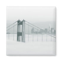 Fog rolls through the San Francisco bay 2 Fridge Magnet