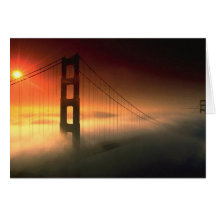 Fog Shrouded Golden Gate Greeting Card