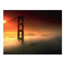 Fog Shrouded Golden Gate Postcard