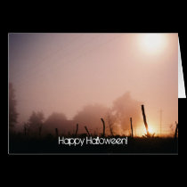 Foggy fence card cards