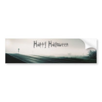 Foggy highway halloween bumper sticker