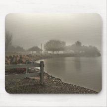 Foggy Lake Path Mousepad