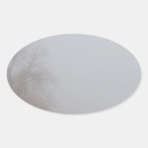 Foggy Lake Shoreline View Sticker