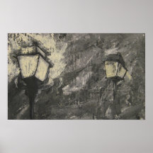 Foggy lamps poster