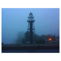 Foggy Mid Pier Lighthouse Custom Flyer