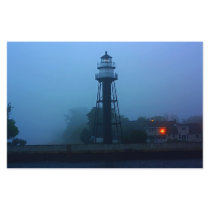 Foggy Mid Pier Lighthouse Stationery