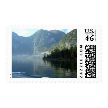 Foggy Mountain Lake Postage Stamps