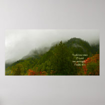 Foggy Mountain Print w/Scripture Verse