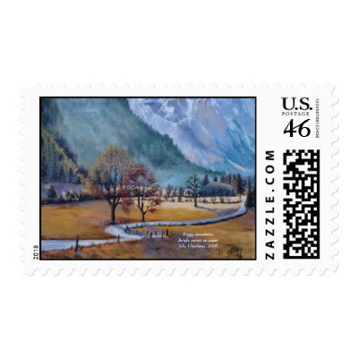 Foggy mountains, Foggy mountains. Acrylic paint... Stamps by herrerojulia