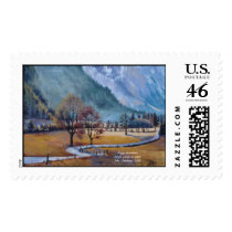 Foggy mountains, Foggy mountains. Acrylic paint... postage by herrerojulia Foggy mountains, Foggy mountains. Acrylic paint... postage