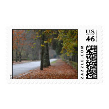 Foggy street postage stamp