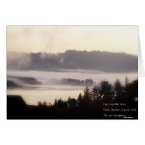 foggy sunrise, Columbia River, Oregon 2 Haiku Greeting Card