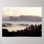 foggy sunrise over the Columbia River 2 Poster