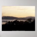 foggy sunrise over the Columbia River 3 Poster