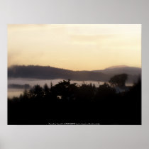 foggy sunrise over the Columbia River 3 Poster