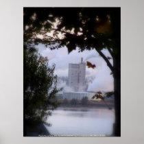 foggy sunrise over the Columbia River 5 Poster
