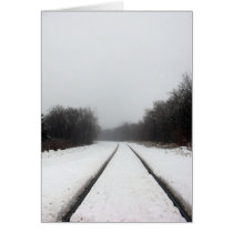 Foggy Train Tracks Card