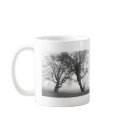 Foggy Trees Black & White mugs by DocPixel Foggy Trees Black & White mugs