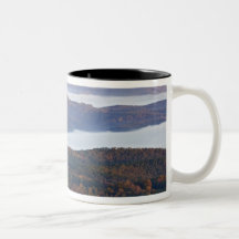 Foggy valleys and fall foliage in Ozark Coffee Mugs