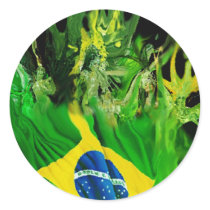 Fogo de Brasil Round Stickers
